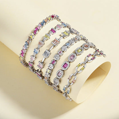 [Elowen Jewels]Dazzling Radiant Multi Cut Daily Bracelet