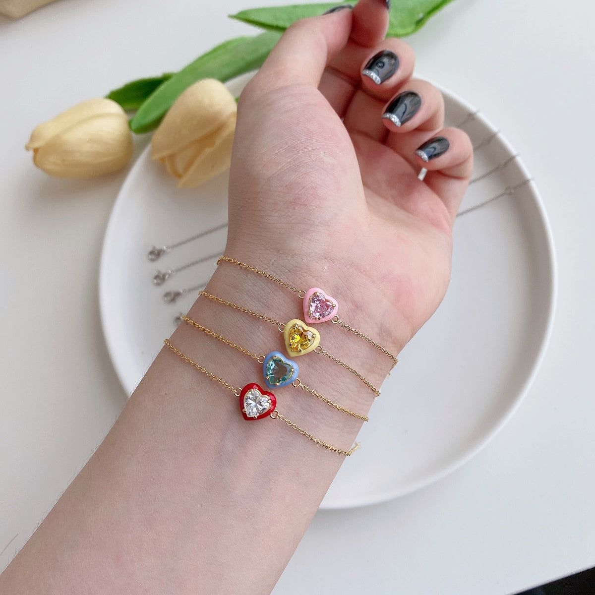 [Elowen Jewels]Sparkling Romantic Heart Shape Lover Bracelet