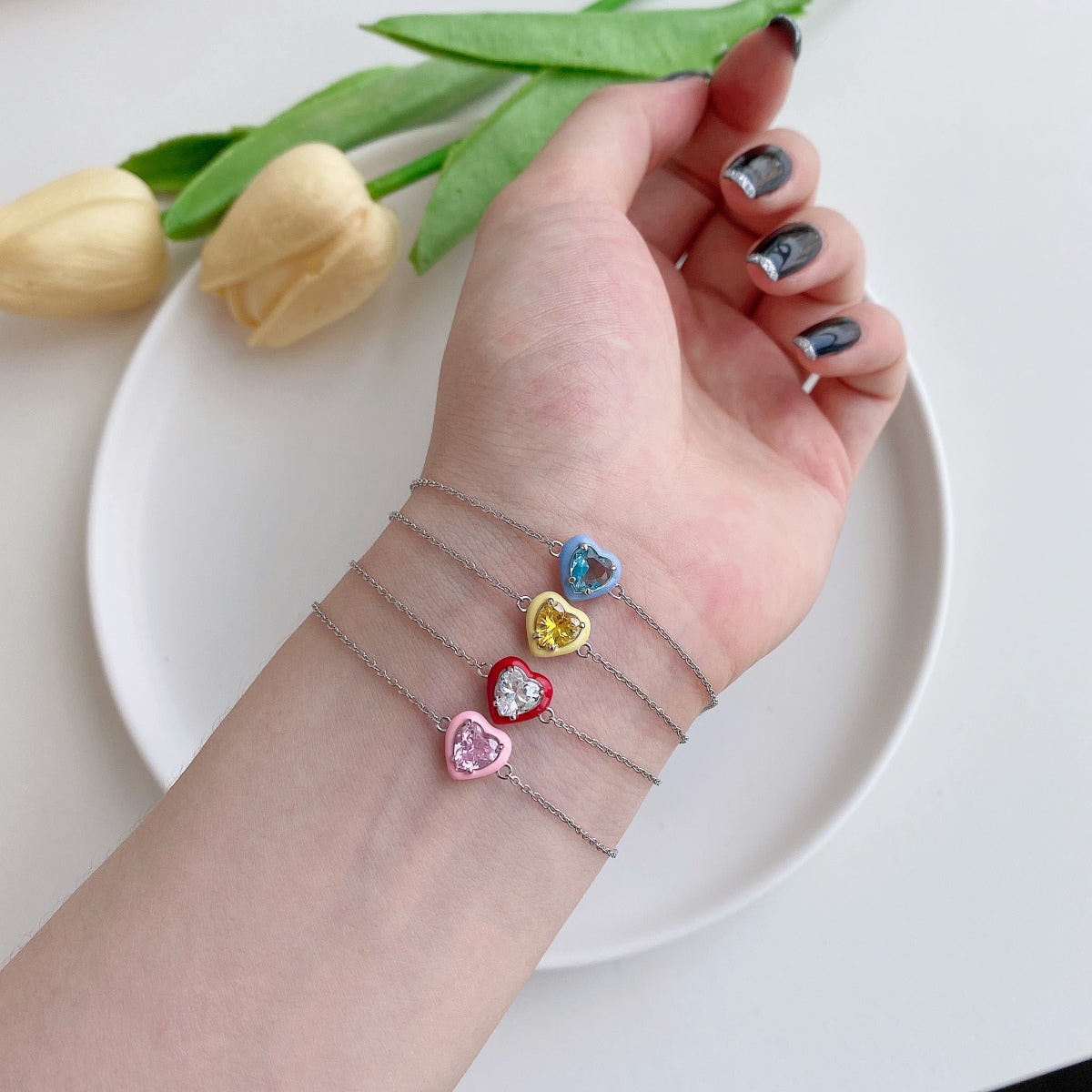 [Elowen Jewels]Sparkling Romantic Heart Shape Lover Bracelet