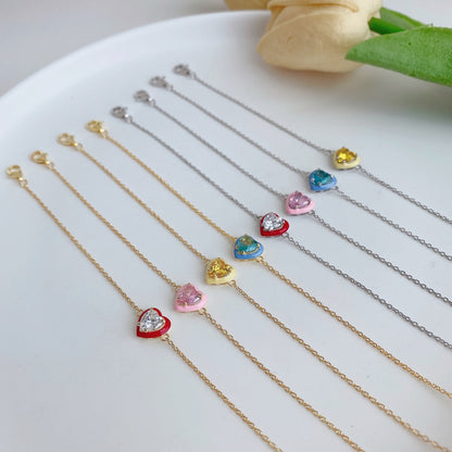[Elowen Jewels]Sparkling Romantic Heart Shape Lover Bracelet