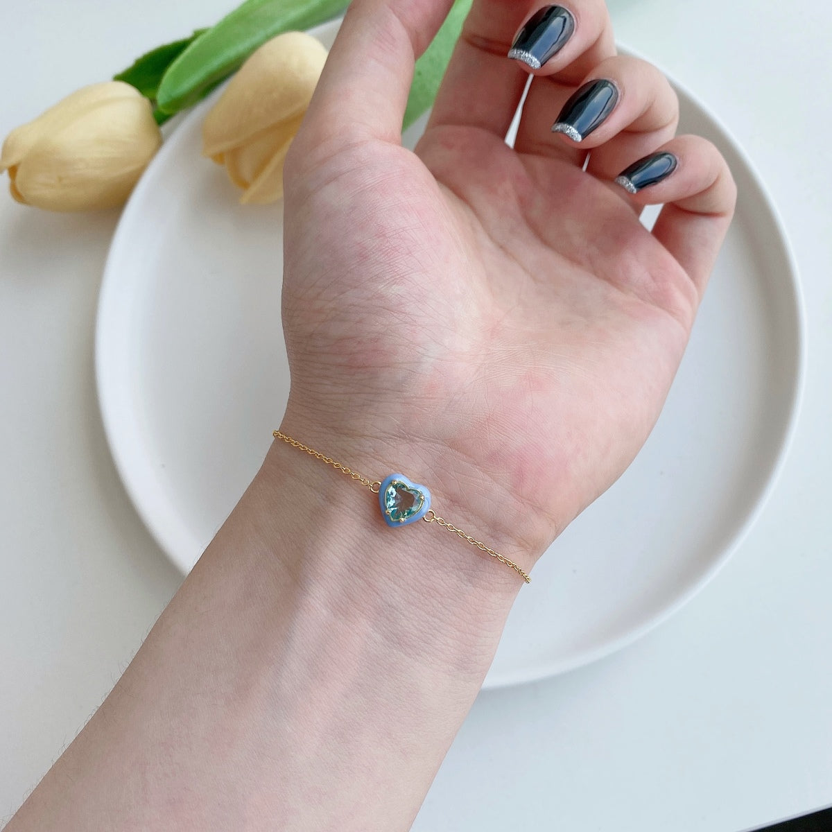 [Elowen Jewels]Sparkling Romantic Heart Shape Lover Bracelet