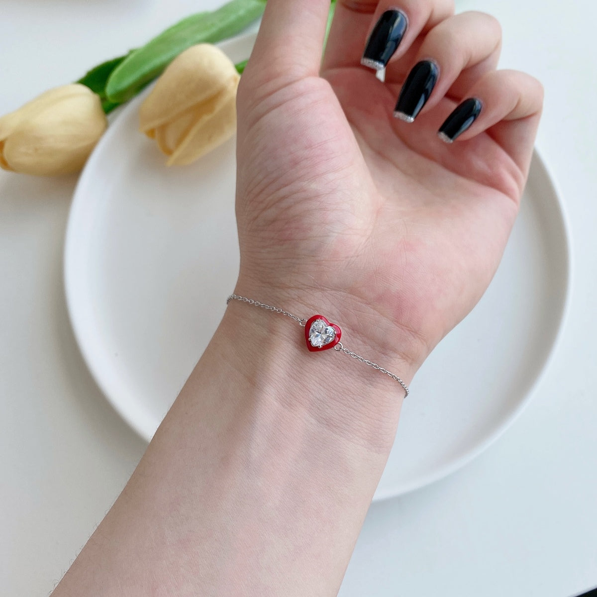 [Elowen Jewels]Sparkling Romantic Heart Shape Lover Bracelet