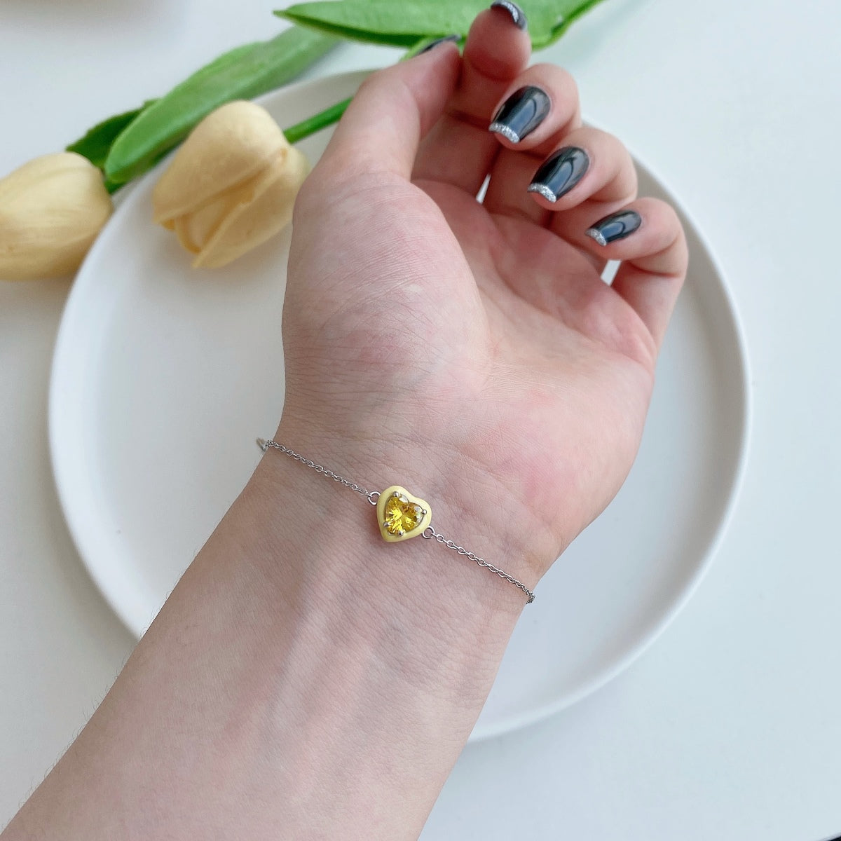 [Elowen Jewels]Sparkling Romantic Heart Shape Lover Bracelet