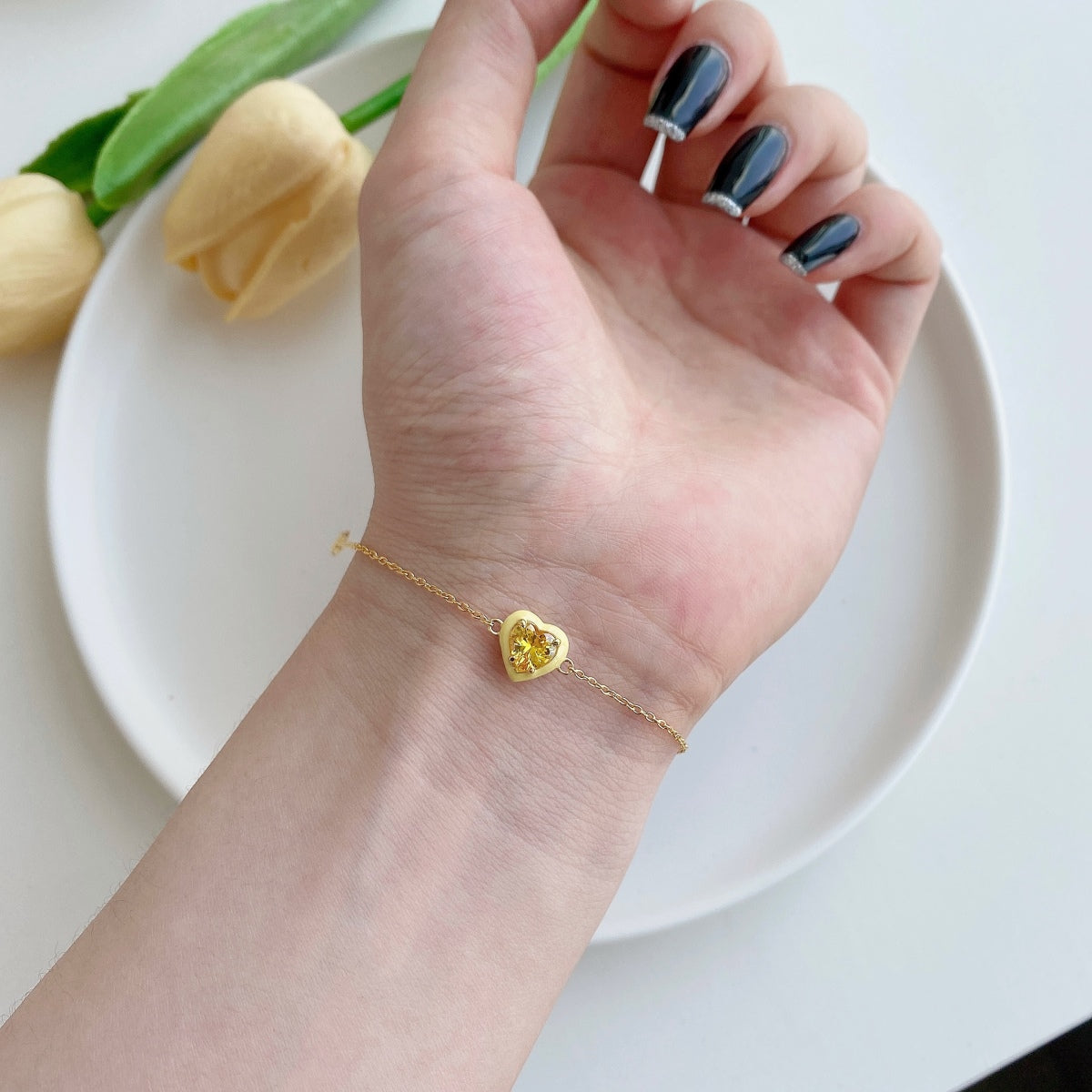 [Elowen Jewels]Sparkling Romantic Heart Shape Lover Bracelet