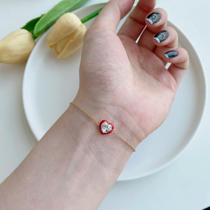 [Elowen Jewels]Sparkling Romantic Heart Shape Lover Bracelet