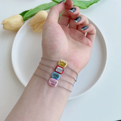 [Elowen Jewels]2.0 Carat Sparkling Colorful Emerald Cut Daily Bracelet