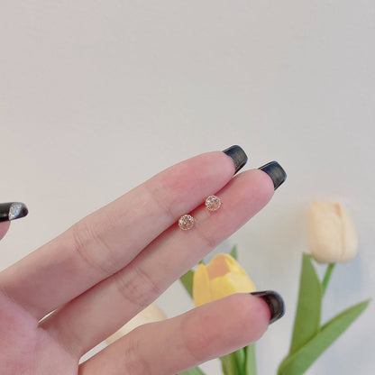 [Elowen Jewels]Sparkling Colorful Round Shape Earrings