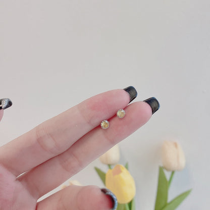 [Elowen Jewels]Sparkling Colorful Round Shape Earrings