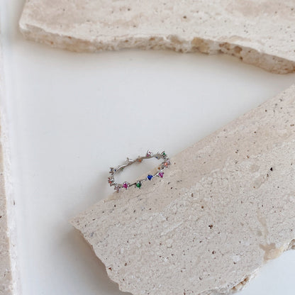 [Elowen Jewels]Radiant Colorful Round Cut Daily Ring