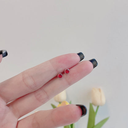 [Elowen Jewels]Sparkling Colorful Round Shape Earrings