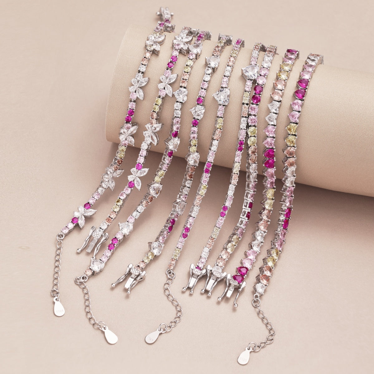 [Elowen Jewels]Delicate Colorful Rainbow Tennis Chain
