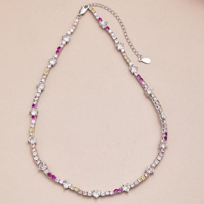 [Elowen Jewels]Delicate Colorful Rainbow Tennis Chain