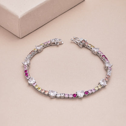 [Elowen Jewels]Romantic Heart Shape Round Cut Lover Bracelet