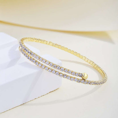 [Elowen Jewels]Row of Diamonds Round Fashion Bracelet