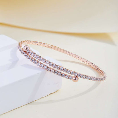 [Elowen Jewels]Row of Diamonds Round Fashion Bracelet