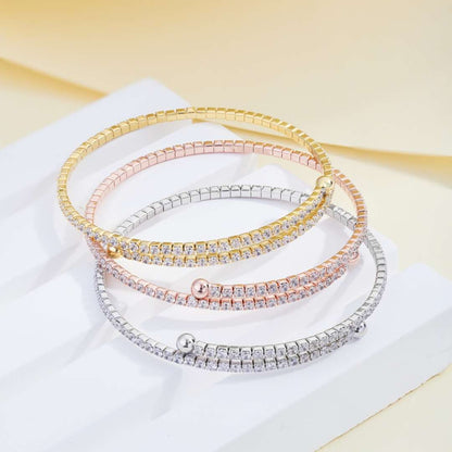 [Elowen Jewels]Row of Diamonds Round Fashion Bracelet