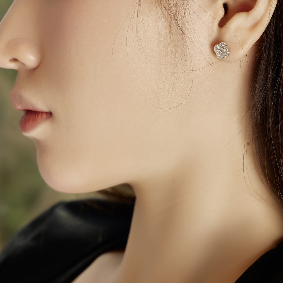 [Elowen Jewels]Four-Leaf Clover Flower Shaped Earrings
