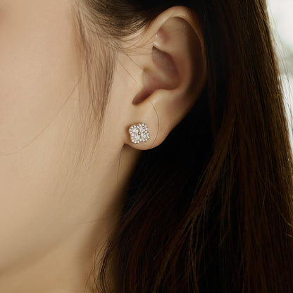 [Elowen Jewels]Four-Leaf Clover Flower Shaped Earrings