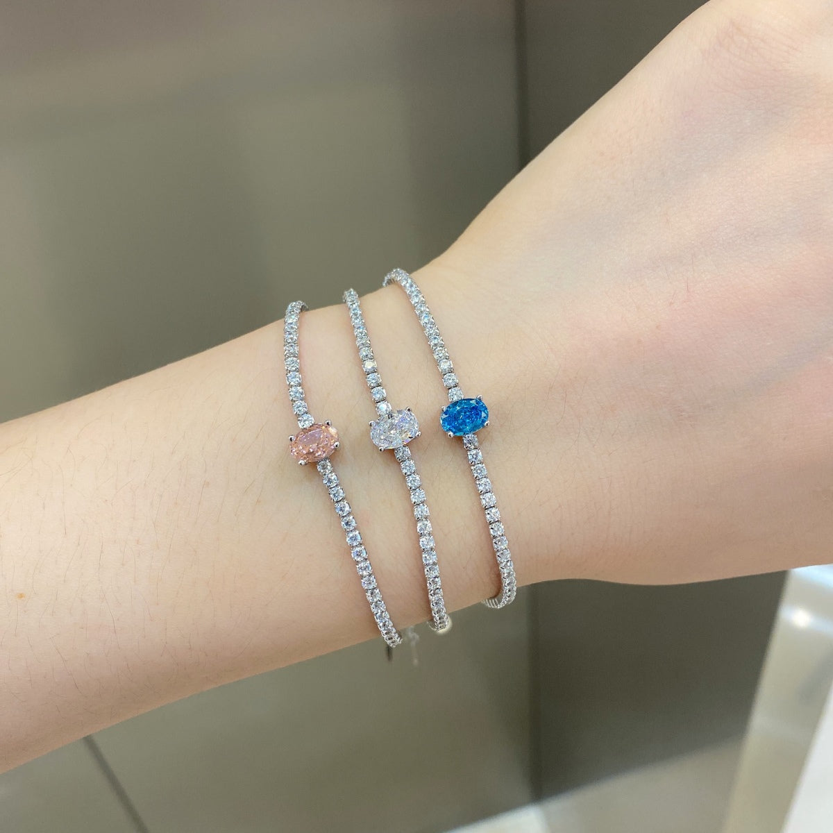 [Elowen Jewels]0.75 Carat Exquisite Oval Cut Daily Bracelet