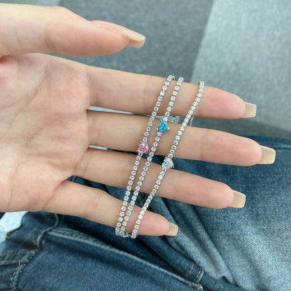 [Elowen Jewels]0.5 Carat Elegant Romantic Heart Shape Lover Bracelet