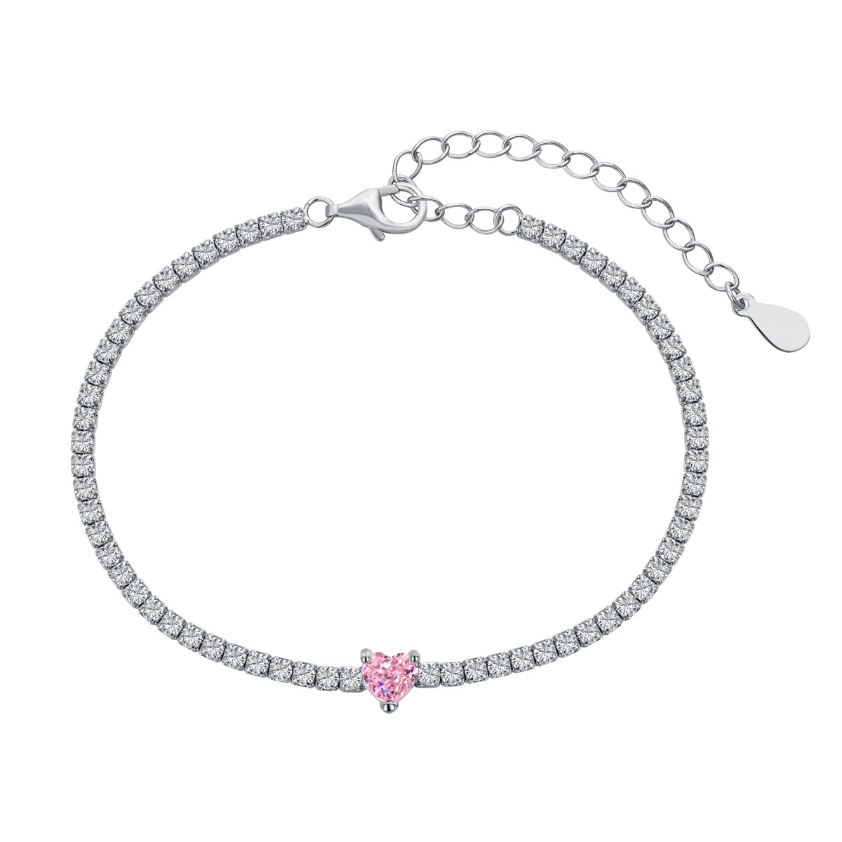 [Elowen Jewels]0.5 Carat Elegant Romantic Heart Shape Lover Bracelet