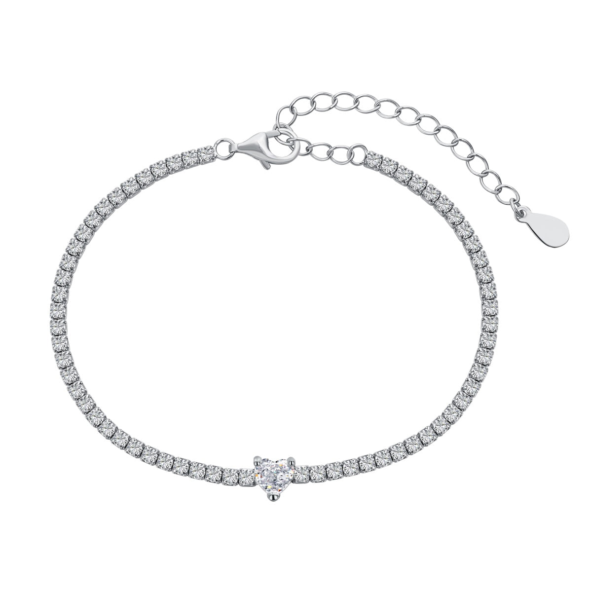 [Elowen Jewels]0.5 Carat Elegant Romantic Heart Shape Lover Bracelet