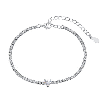 [Elowen Jewels]0.5 Carat Elegant Romantic Heart Shape Lover Bracelet