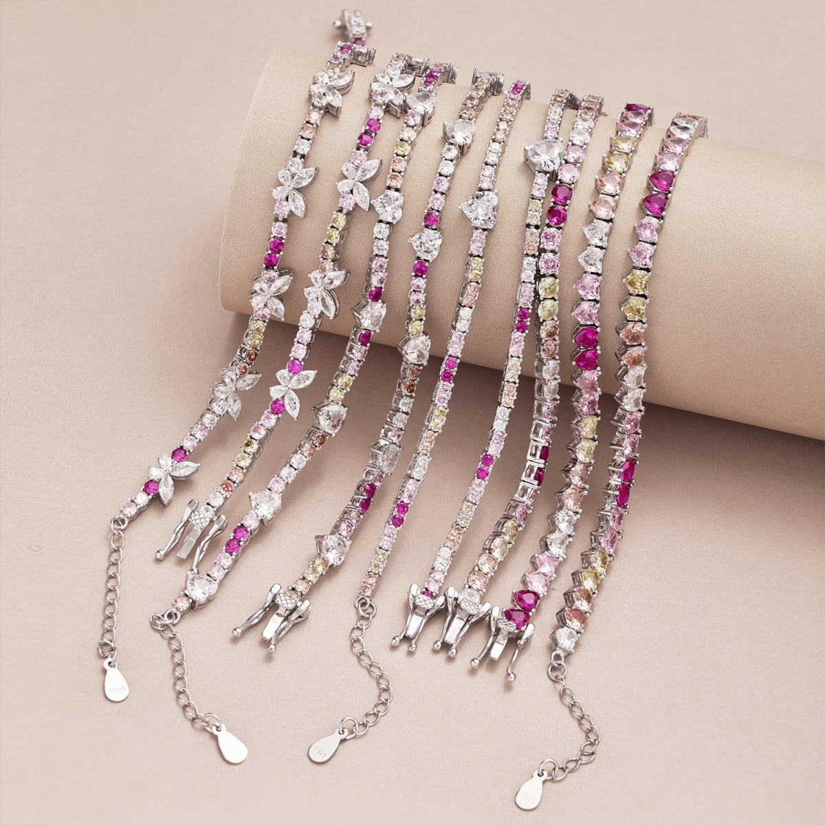 [Elowen Jewels]Romantic Heart Shape Round Cut Lover Bracelet