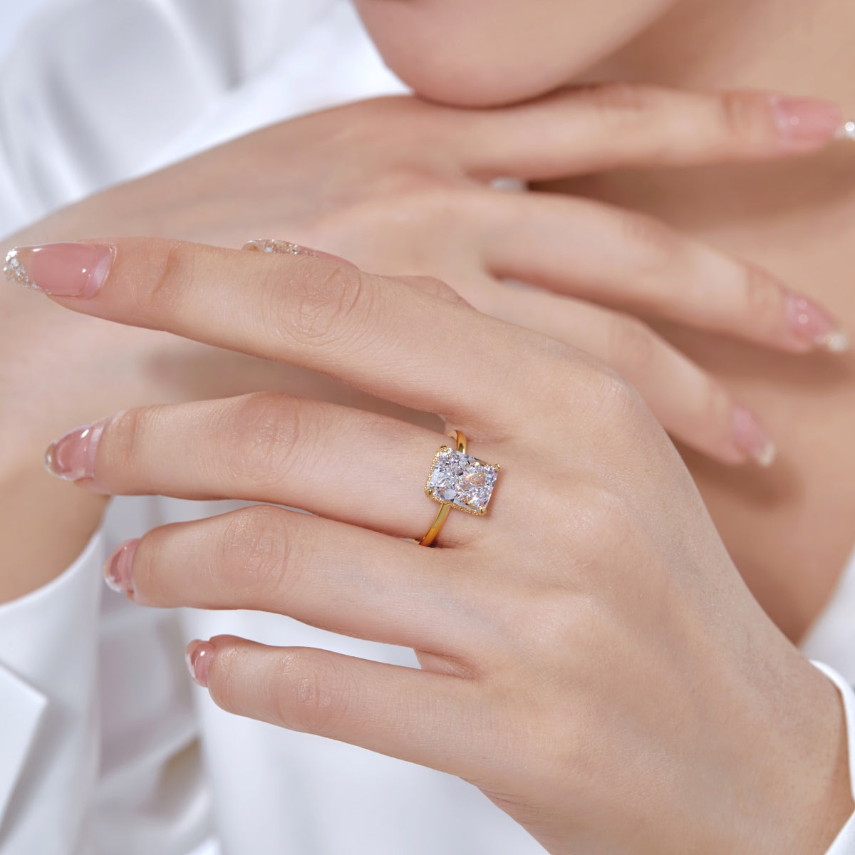 [Elowen Jewels]4.0 Carat Ornate Enchanting Radiand Cut Banquet Ring