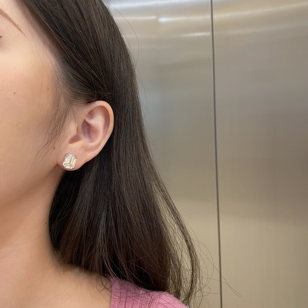 [Elowen Jewels]Dazzling Square Shape Earrings