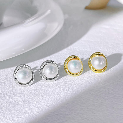 [Elowen Jewels]Dainty Bread Pearl Earrings