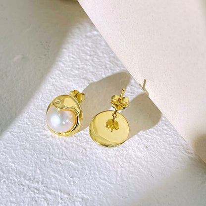 [Elowen Jewels]Dainty Bread Pearl Earrings