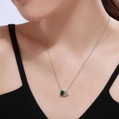 [Elowen Jewels]Dazzling Square & Heart Shape Necklace