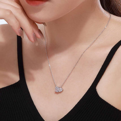 [Elowen Jewels]Dazzling Square & Heart Shape Necklace