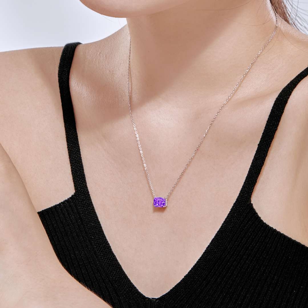 [Elowen Jewels]Luxurious Square Shape Colorful Necalack