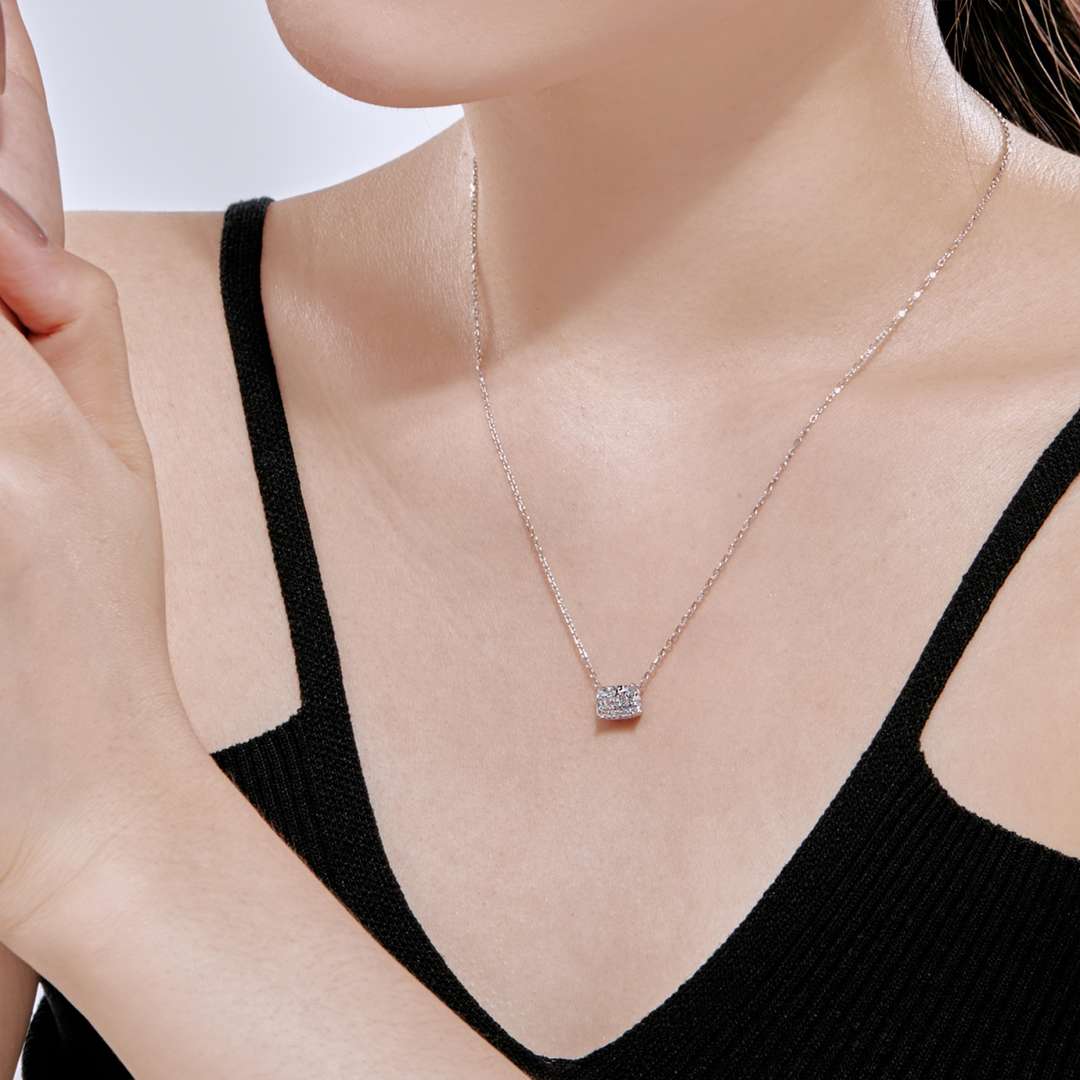 [Elowen Jewels]Luxurious Square Shape Colorful Necalack