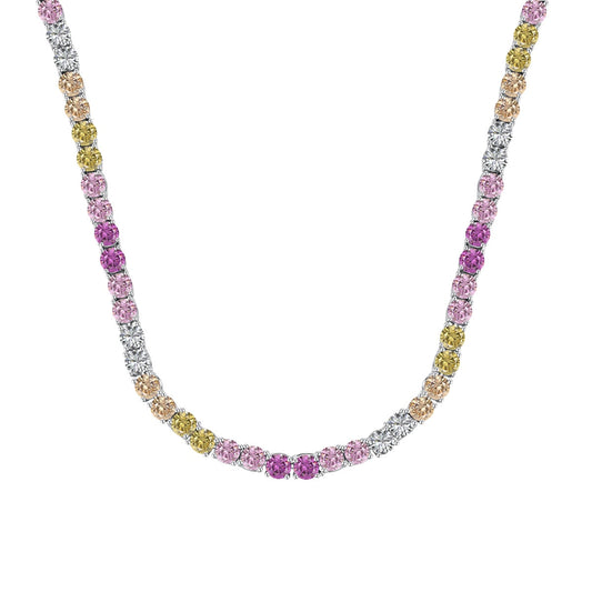[Elowen Jewels]Delicate Colorful Tennis Necklace