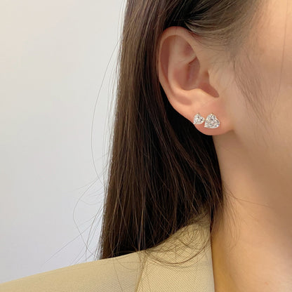 [Elowen Jewels]Double Heart-Shape Classic Princess Style Earrings