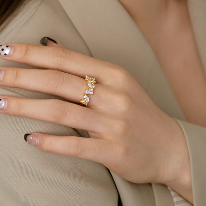 [Elowen Jewels]Delicate Multi Cut Ring