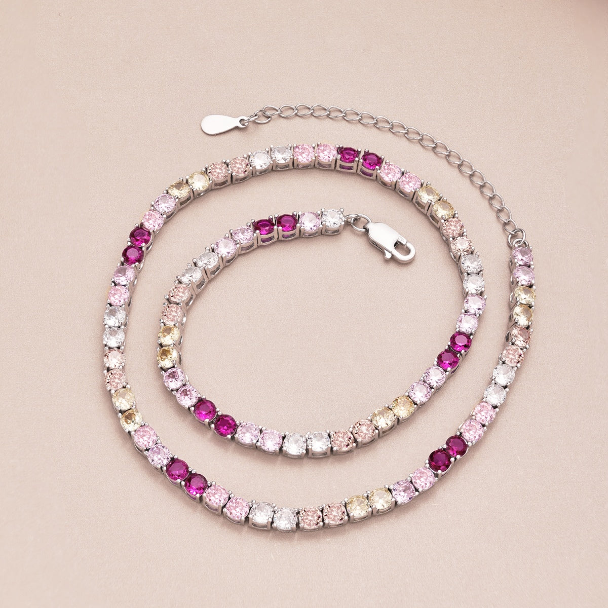 [Elowen Jewels]Delicate Colorful Tennis Necklace