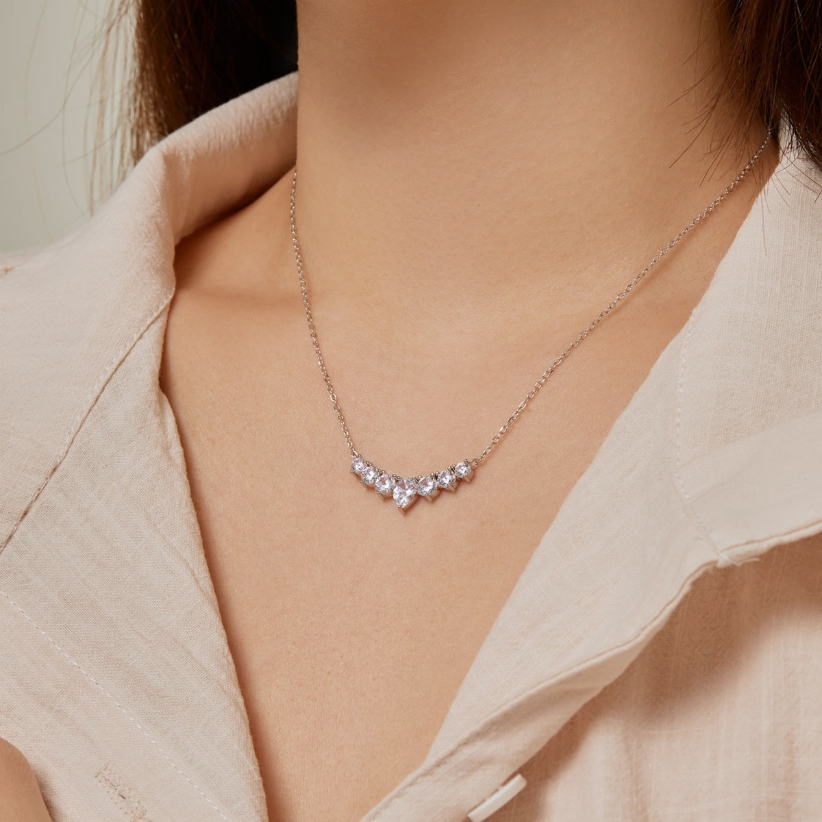 [Elowen Jewels]Dainty Colorful Heart Necklace