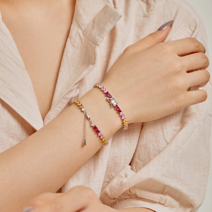 [Elowen Jewels]Luxurious Colorful Romantic Heart Shape Lover Bracelet