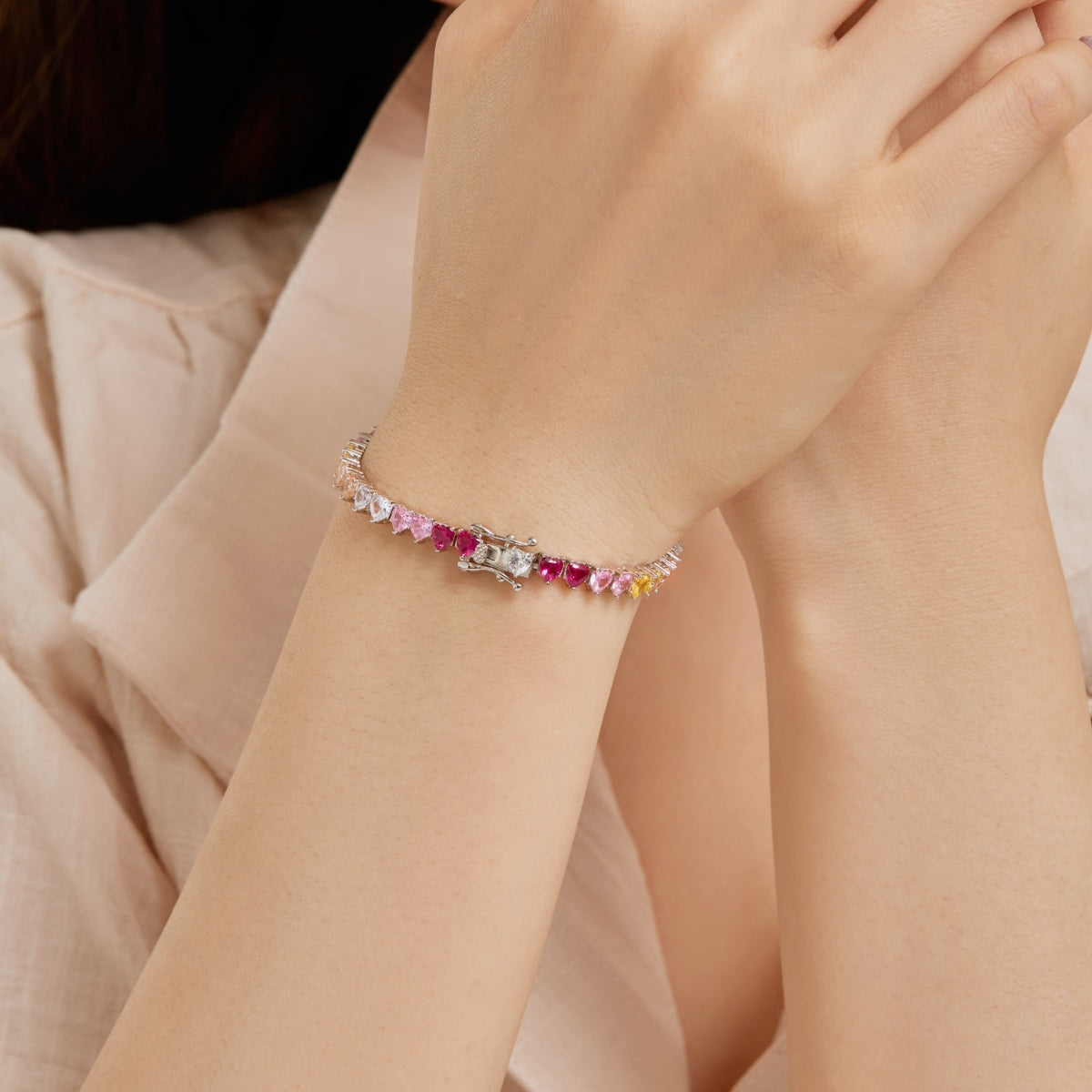 [Elowen Jewels]Luxurious Colorful Romantic Heart Shape Lover Bracelet