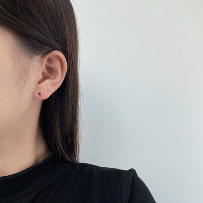 [Elowen Jewels]Sparkling Colorful Round Shape Earrings