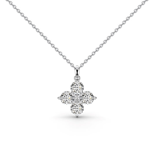 [Elowen Jewels]Four-Leaf Clover And Eight-Pointed Star Necklace
