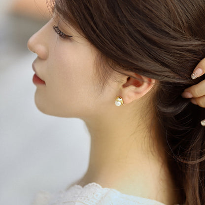 [Elowen Jewels]Dainty Bread Pearl Earrings
