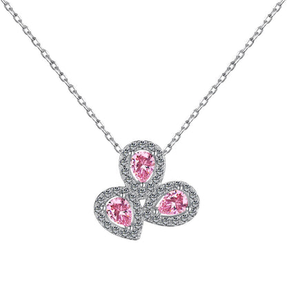 [Elowen Jewels]Elegant Flower Shape Pear Cut Necklace