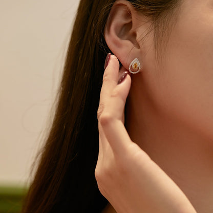 [Elowen Jewels]Sparkling Delicate Water Drop Shape Daily Earrings