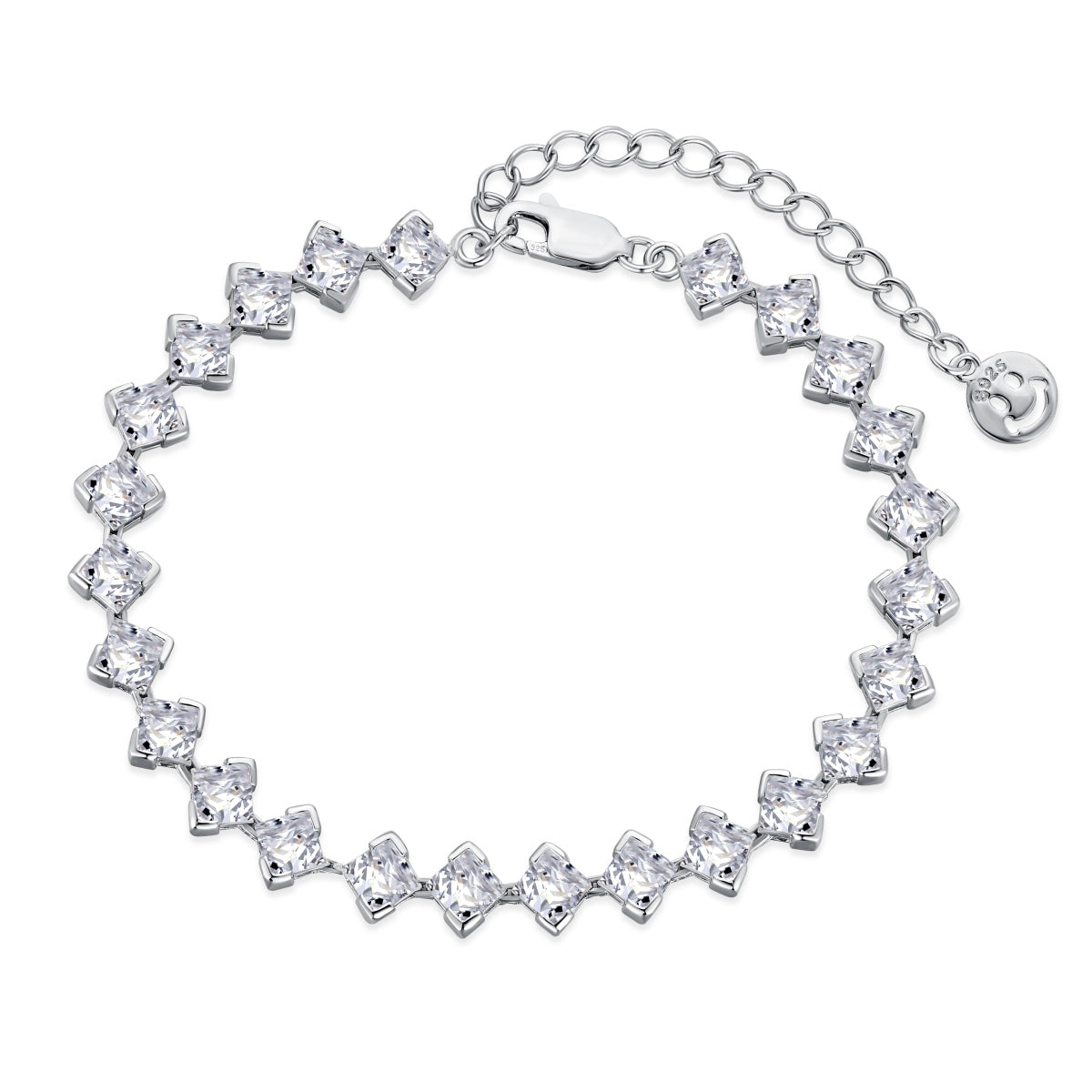 [Elowen Jewels]0.5 Carat Ornate Princess Cut Daily Bracelet