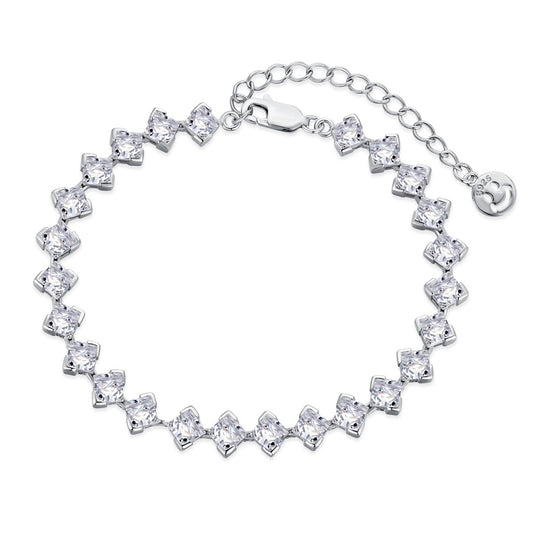 [Elowen Jewels]0.5 Carat Ornate Princess Cut Daily Bracelet